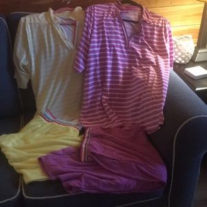 Cuddle Duds Loungers, One Purple, One Yellow.